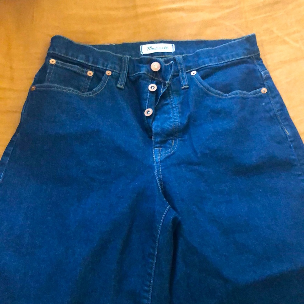 Wide leg dark jeans